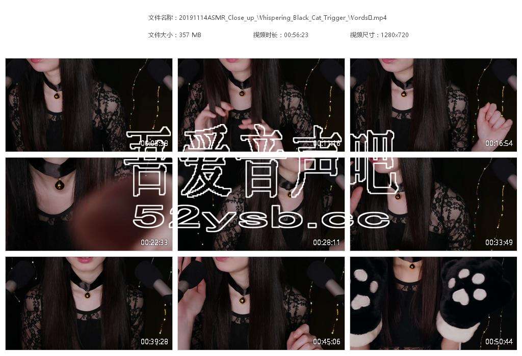 ASMR宝图发布：ASMR Cham-Close_up_Whispering_Black_Cat_Trigger_Words。编号：330 