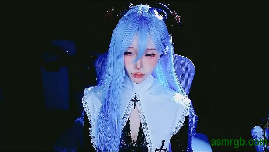 预览图:aki秋水2025年3月精选角色扮演ASMR-蓝发修女魅魔,编号848